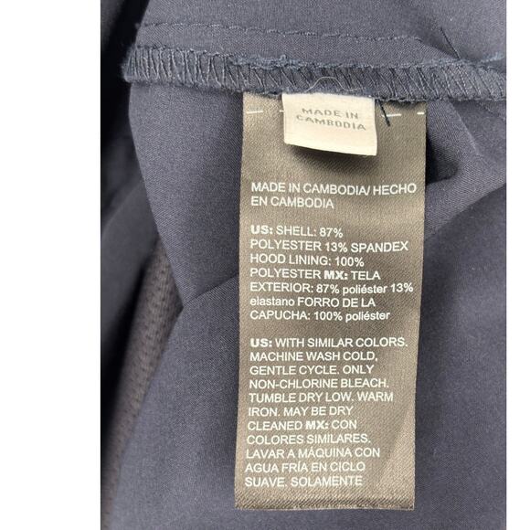 Chicos Lightweight Anorak Jacket Drawstring Womens Size 18 Navy Blue Stretch - Picture 8 of 9